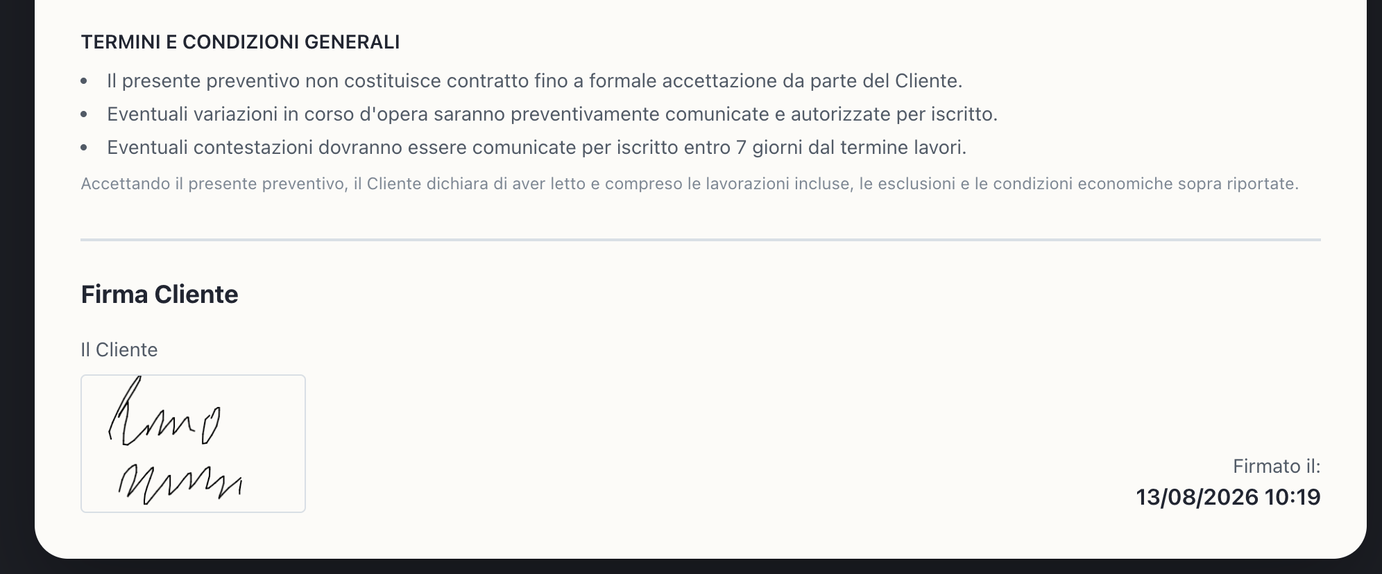 Screenshot firma online Modura